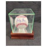 LA Dodgers Rudy Law  Signed Baseball in Case