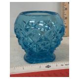 Vintage MCM L.E. Smith ? Toothpick Holder Aqua