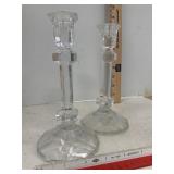 Vintage Clear Crystal Glass Candlesticks 2