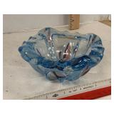Vintage Blue Art Glass Bowl