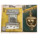 Gate Hinges & Brass Door Knocker NIP