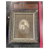 Old Photo In Frame Frame Has Damage