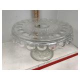Vintage Glass Cake Stand W/ Rum Well