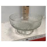 Vtg Indiana Glass Ponderosa Pine Footed Bowl