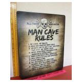 Man Cave Rules Metal Sign