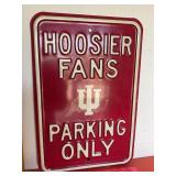 IU Hoosier Fans Parking Only Metal Sign
