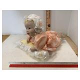 Porcelain Baby Doll W/ Pillow