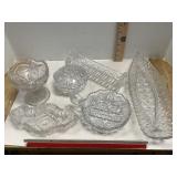 Various Crystal Glass Serving Dishes