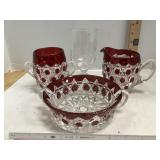 Vintage EAPG Ruby Flash Glass Red Block