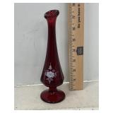 Fenton ? Ruby Red Swung Bud Vase