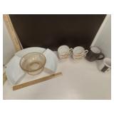 3 Curved Milk Glass  Relish Bowls , Pressed G