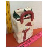 Ceramic Holiday Basket & Towel