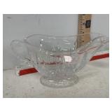 Vintage Crystal Glass Gravy Boat