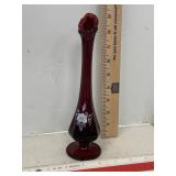 Fenton ? Ruby Red Swung Bud Vase