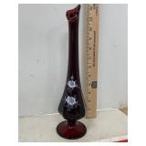 Fenton ? Ruby Red Swung Bud Vase