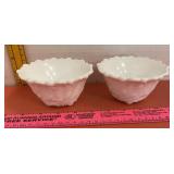 Indiana Milk Glass Wild Rose Pillar Candle Holders