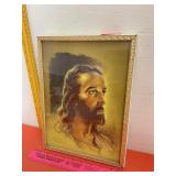 W E Sallman 3D Lithograph Christ Head Print