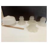 Milkglass Schoolhouse Globe & Frosted Ruffled