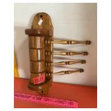 Oak Wall Mounted Rack 4 Movable Swinging Arms