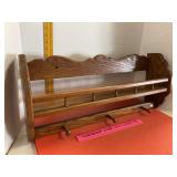 Oak Wall Shelf w/ Decorative Coat Hooks