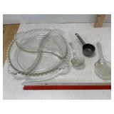 Vintage Divided Serving Dish & Spoons