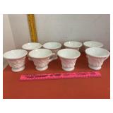 Milk Glass Footed Harvest Grape Tea Cups 8