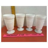 Milk Glass Footed Goblet Tumbler Grape Decor 4