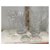 Crystal Glass Pitchers Candle Stick Holders