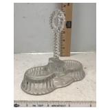 Crystal Glass Condiment Caddy Salt Pepper