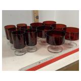 Vintage Luminarc Arcoroc Ruby Glasses 12