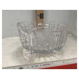 Vintage Crystal Glass Footed Bowl
