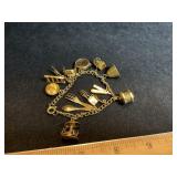 Vintage Charm Bracelet Articulated Elements