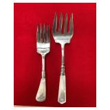 Mother of Pearl Sterling Marked Neck Serving Forks