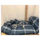 Blue Flannel Style Heated Throw