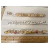 3 Charm Bracelets in pkgs