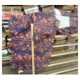 Dark Red & Blue Floral Print Pillow Shams 2,
