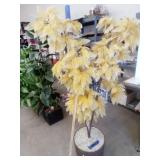 Faux Yellow Leaf Floor  Plant