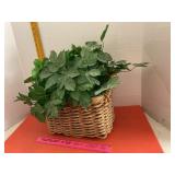 Double Handled Woven Basket & Faux Greenery.