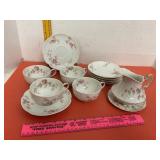 Haviland Limoges Saucers 6  Cups 4 & Creamer