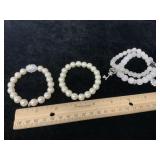 Faux Pearls & Glass Bead Bracelets