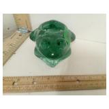 Indiana  Glass Spanish Green  Frog Votive Candle