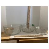 3 Glass Bowls Serving
