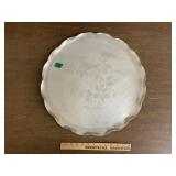 Vintage Aluminum Serving Tray Floral