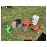 Various Plastic Planters Bucket & Watering Can
