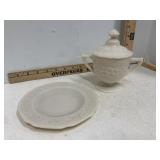 Indiana Glass Co. Custard Ivory Footed Sugar Bowl