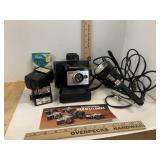 Vintage Poloroid Camera & Flashes & More