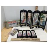 Dual Sided Chinese Paint Screens & Bag Of Pins