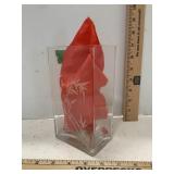 Glass Vase W/ Etched Bamboo Motif