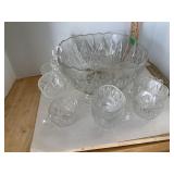 Glass Punch Bowl Set
