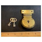 Antique Eagle X28 Trunk Chest Lock & Keys